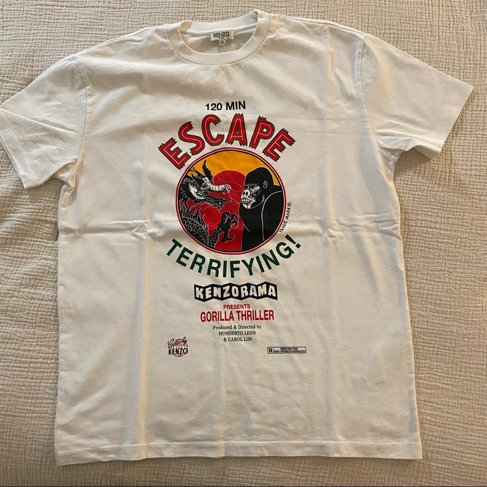 KENZO Oversized T shirt Graphic White Sz XS